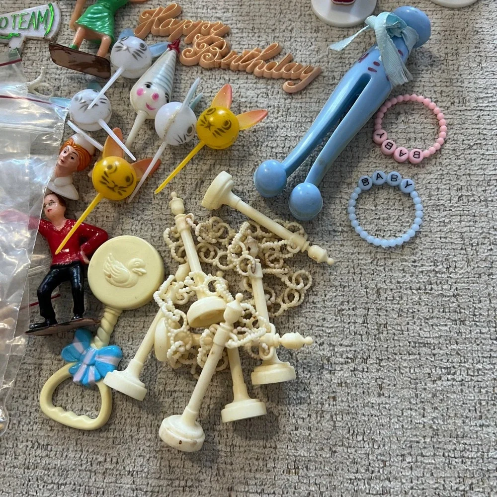 Vintage Lot Cake Toppers Decor Holiday Birthday Disney Garfield Sports Baby More